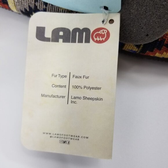 Lamo Size 5 Aztec Print Sherpa Lined Memory Foam Moccasin Slippers House Shoes - Picture 10 of 11